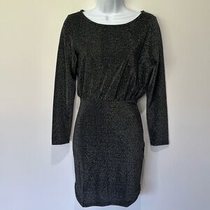 Beautiful metallic silver long sleeve dress
